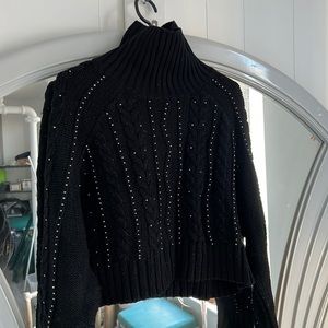 Black Zara turtleneck knit